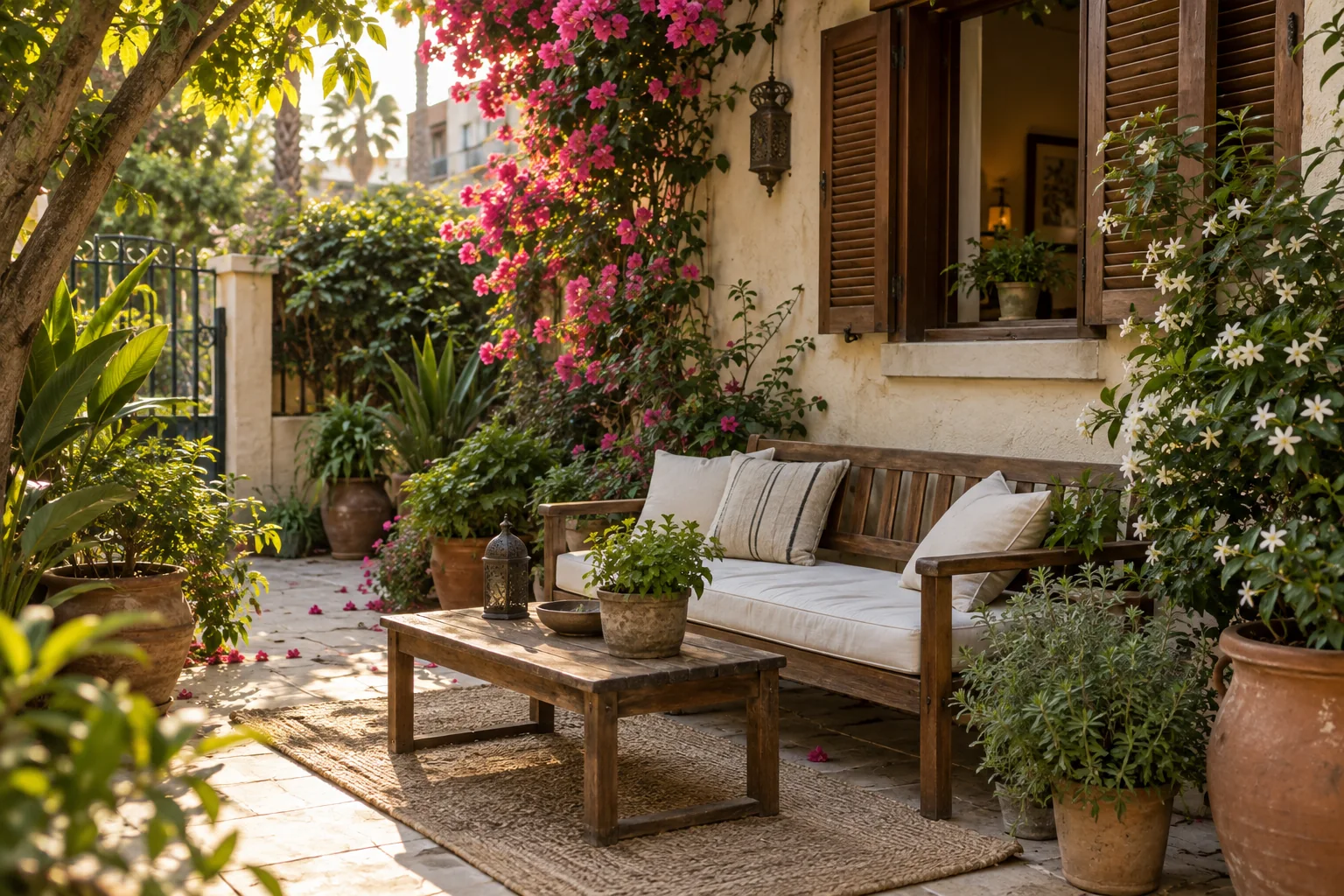 قعدة مريحة في جنينة بيت مصري